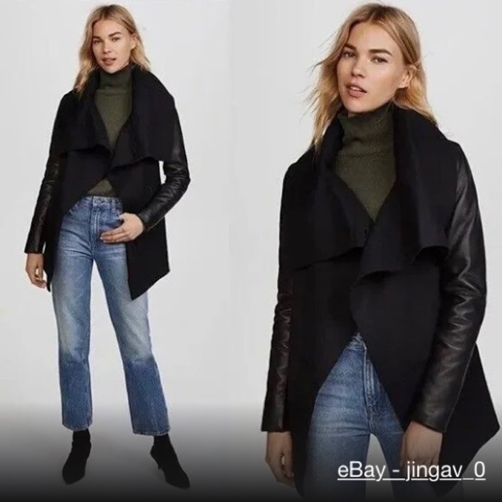 Mackage wool and leather coat, size small